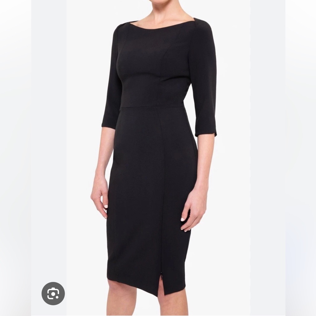 Black Halo Boatneck Black Pencil Dress Sz 6
